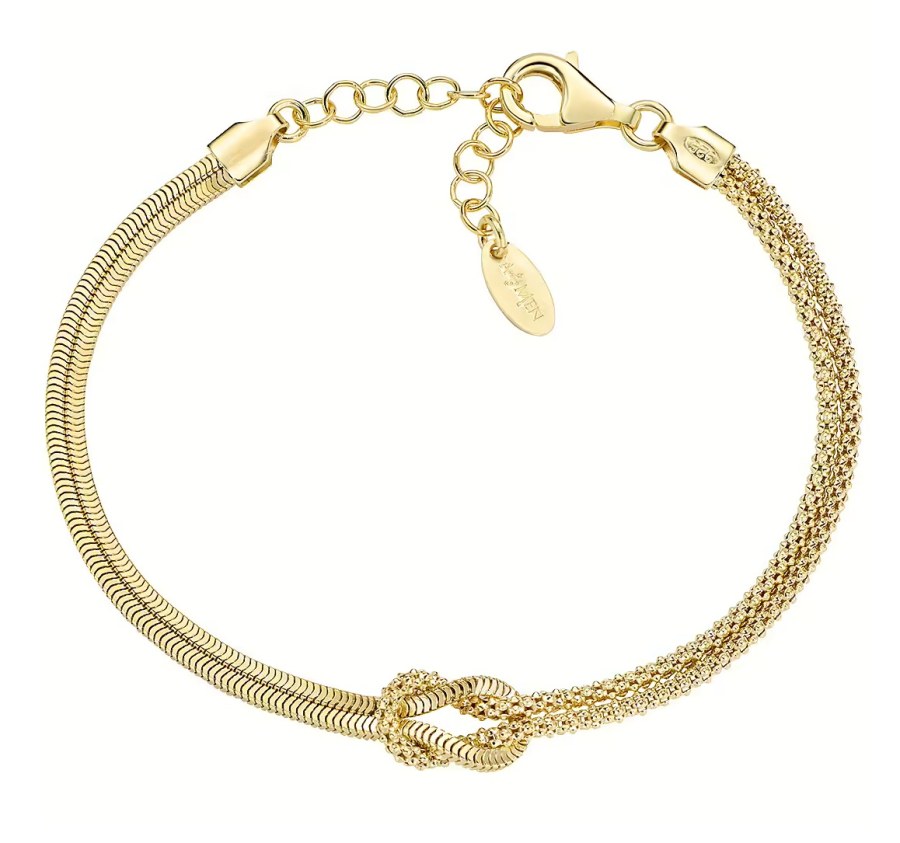 Amen Elegantní pozlacený náramek Love Knot BRNOAMGG1 19 cm Amen Elegantní pozlacený náramek Love Knot BRNOAMGG1 19 cm - Náramky Řetízkové náramky
