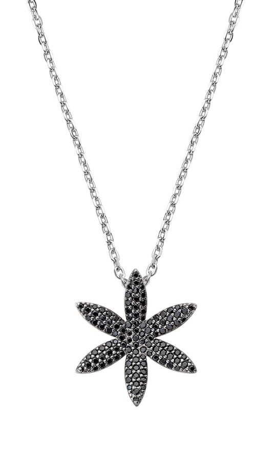 Amen Krásný stříbrný náhrdelník se zirkony Flower of Life CLFLLIBNZ3 (řetízek, přívěsek) - Náhrdelníky