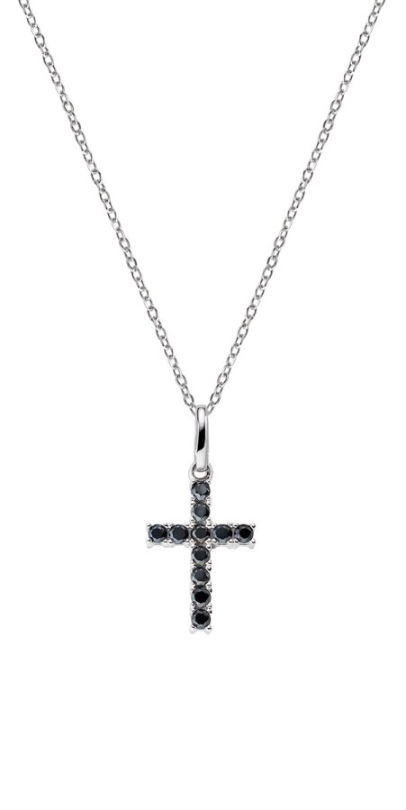 Amen Originální stříbrný náhrdelník se zirkony Cross CRBN03 (řetízek, přívěsek) Amen Originální stříbrný náhrdelník se zirkony Cross CRBN03 (řetízek, přívěsek) - Náhrdelníky