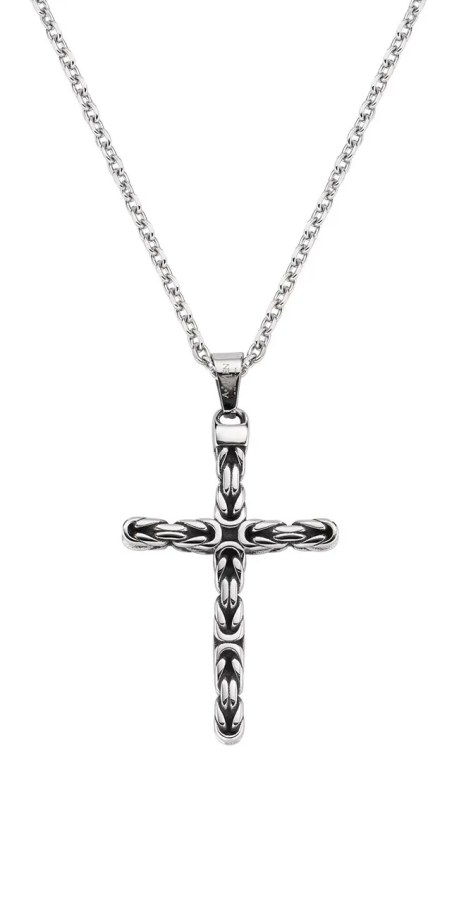 Amen Pánský ocelový náhrdelník Kříž ACCL001 (řetízek, přívěsek) Amen Pánský ocelový náhrdelník Kříž ACCL001 (řetízek, přívěsek) - Náhrdelníky