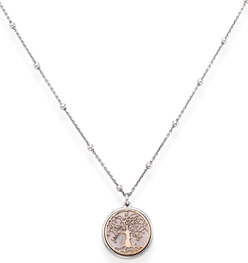 Amen Růžově pozlacený stříbrný náhrdelník Tree of Life CLAL3 Amen Růžově pozlacený stříbrný náhrdelník Tree of Life CLAL3 - Náhrdelníky