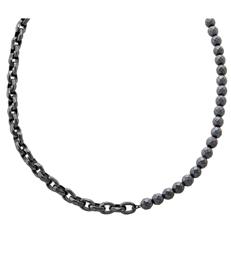 Armani Exchange Módní pánský náhrdelník s korálky hematitu AXG0150060 Armani Exchange Módní pánský náhrdelník s korálky hematitu AXG0150060 - Náhrdelníky