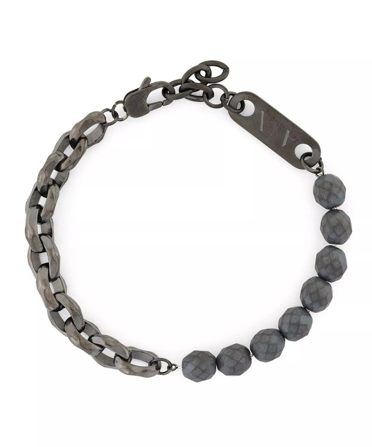 Armani Exchange Slušivý náramek pro muže s hematitem AXG0151060 Armani Exchange Slušivý náramek pro muže s hematitem AXG0151060 - Náramky Korálkové náramky