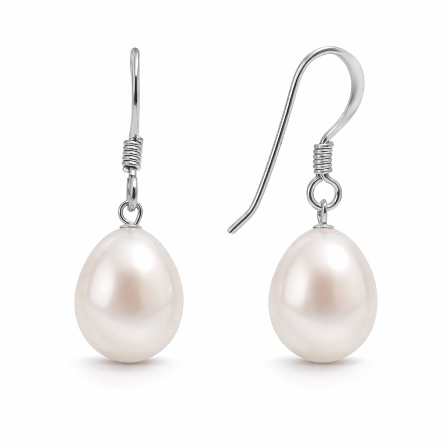 AURA Stříbrné visací náušnice s&nbsp;pravou perlou Kyoto Pearl TKKP012C - Náušnice Visací náušnice