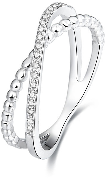Beneto Dvojitý prsten ze stříbra AGG145 54 mm - Prsteny Prsteny s kamínkem