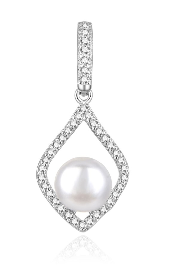 Beneto Elegantní stříbrný přívěsek se sladkovodní perlou AGH427PL - Přívěsky a korálky