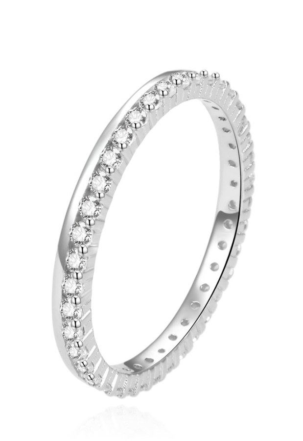 Beneto Jedinečný stříbrný prsten se zirkony AGG227 52 mm - Prsteny Prsteny s kamínkem