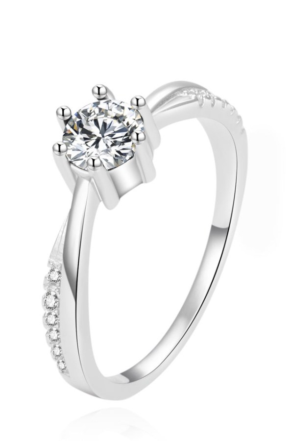 Beneto Krásný stříbrný prsten s čirými zirkony AGG304L 54 mm - Prsteny Prsteny s kamínkem