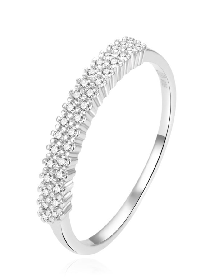 Beneto Krásný stříbrný prsten s čirými zirkony AGG408 52 mm - Prsteny Prsteny s kamínkem
