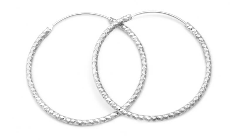 Beneto Luxusní kruhové stříbrné náušnice AGUC357/N 3,5 cm - Náušnice Kruhy