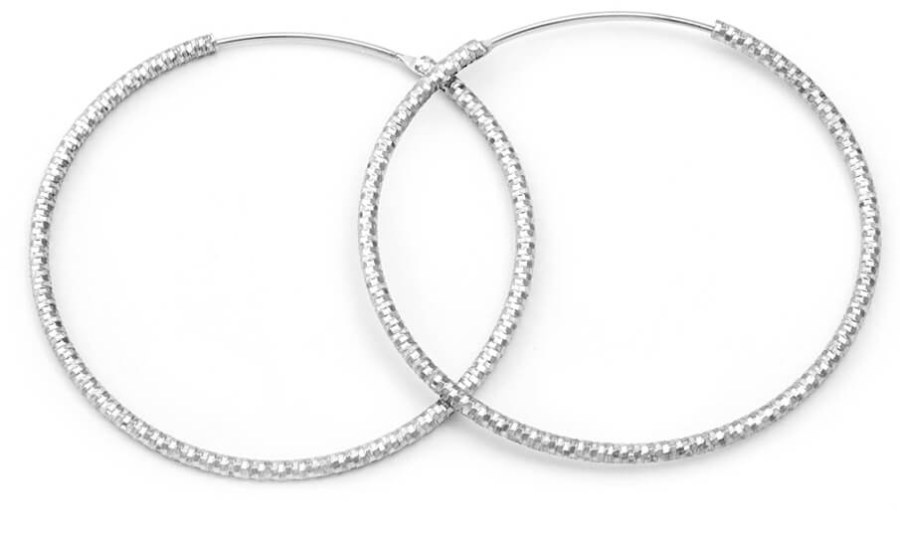 Beneto Luxusní kruhové stříbrné náušnice AGUC787/N 2,5 cm - Náušnice Kruhy
