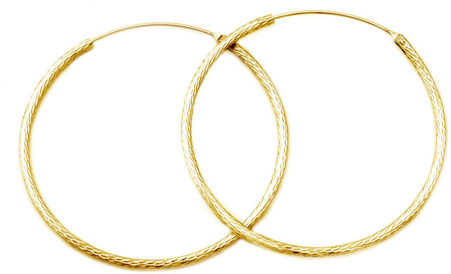 Beneto Luxusní pozlacené náušnice kruhy ze stříbra AGUC1240/N-GOLD 4,5 cm - Náušnice Kruhy