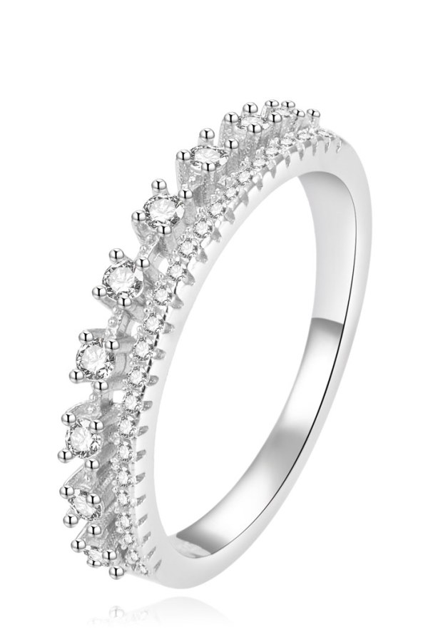 Beneto Luxusní stříbrný prsten s čirými zirkony AGG409 56 mm - Prsteny Prsteny s kamínkem