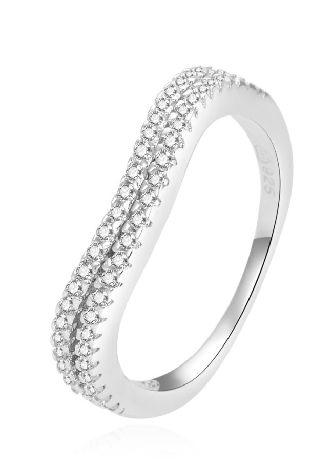 Beneto Moderní stříbrný prsten se zirkony AGG230 62 mm - Prsteny Prsteny s kamínkem