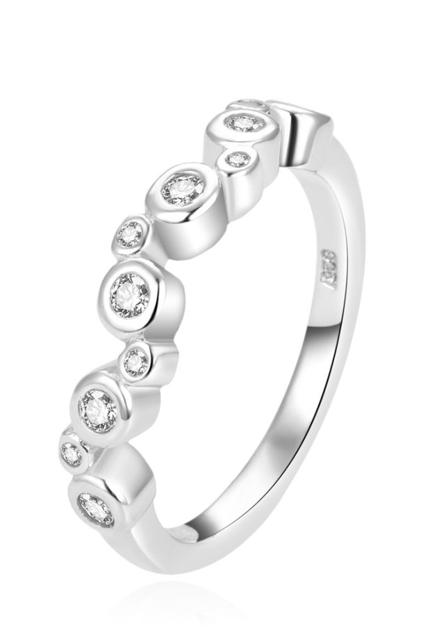 Beneto Moderní stříbrný prsten se zirkony AGG388 55 mm - Prsteny Prsteny s kamínkem