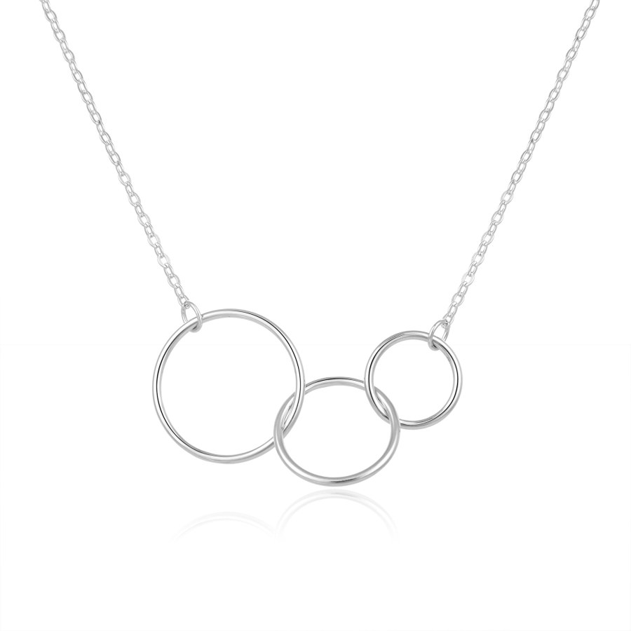 Beneto Módní stříbrný náhrdelník s kroužky AGS989/47 - Náhrdelníky