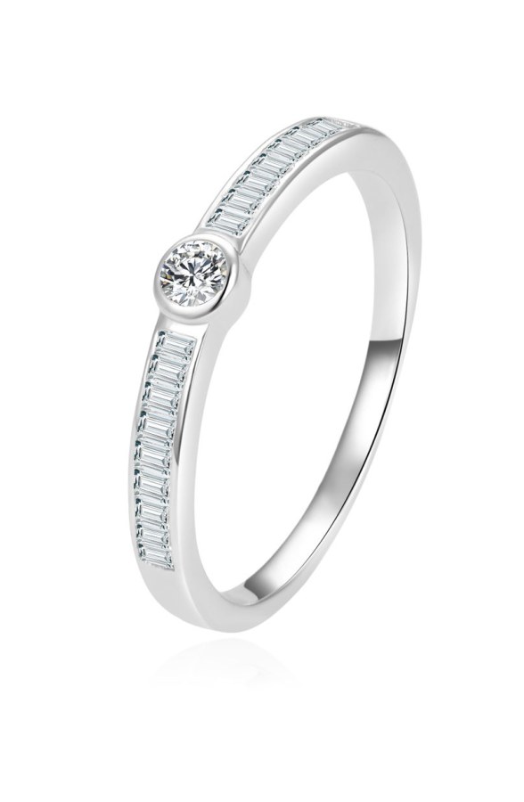 Beneto Nadčasový stříbrný prsten se zirkony AGG303L 52 mm - Prsteny Prsteny s kamínkem