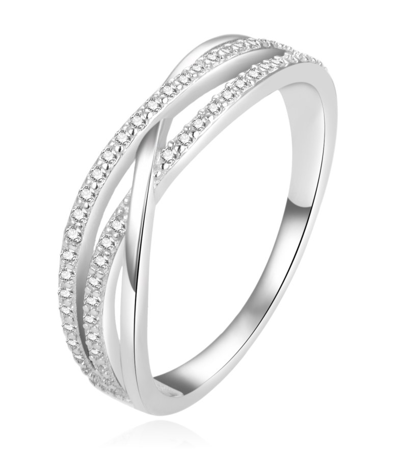 Beneto Okouzlující stříbrný prsten se zirkony AGG446L 54 mm - Prsteny Prsteny s kamínkem