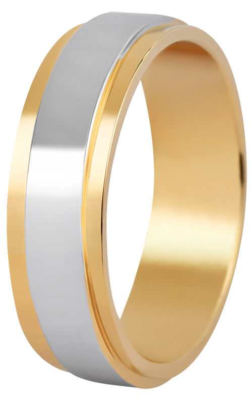Beneto Pánský bicolor prsten z oceli SPP05 62 mm - Prsteny Snubní prsteny Snubní prsteny bez kamínku