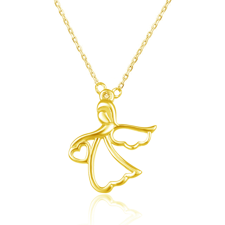 Beneto Pozlacený náhrdelník s andělíčkem AGS1326/47-GOLD - Náhrdelníky