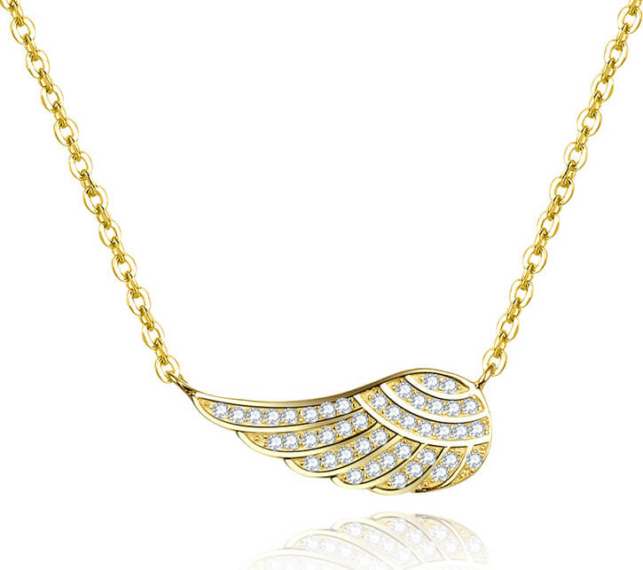 Beneto Pozlacený náhrdelník s křídlem AGS298/47-GOLD - Náhrdelníky