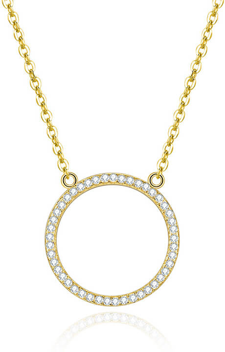 Beneto Pozlacený náhrdelník s kruhovým přívěskem AGS1224/47-GOLD - Náhrdelníky