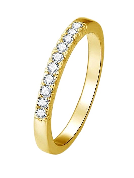 Beneto Pozlacený stříbrný prsten s&nbsp;krystaly AGG189 52 mm - Prsteny Prsteny s&nbsp;kamínkem