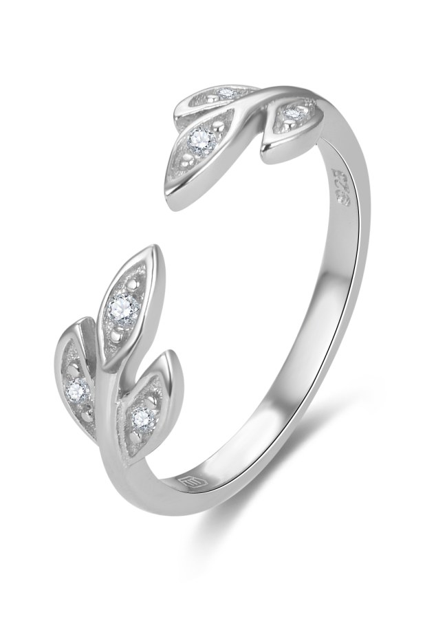 Beneto Půvabný stříbrný prsten se zirkony AGG474 - Prsteny Otevřené prsteny