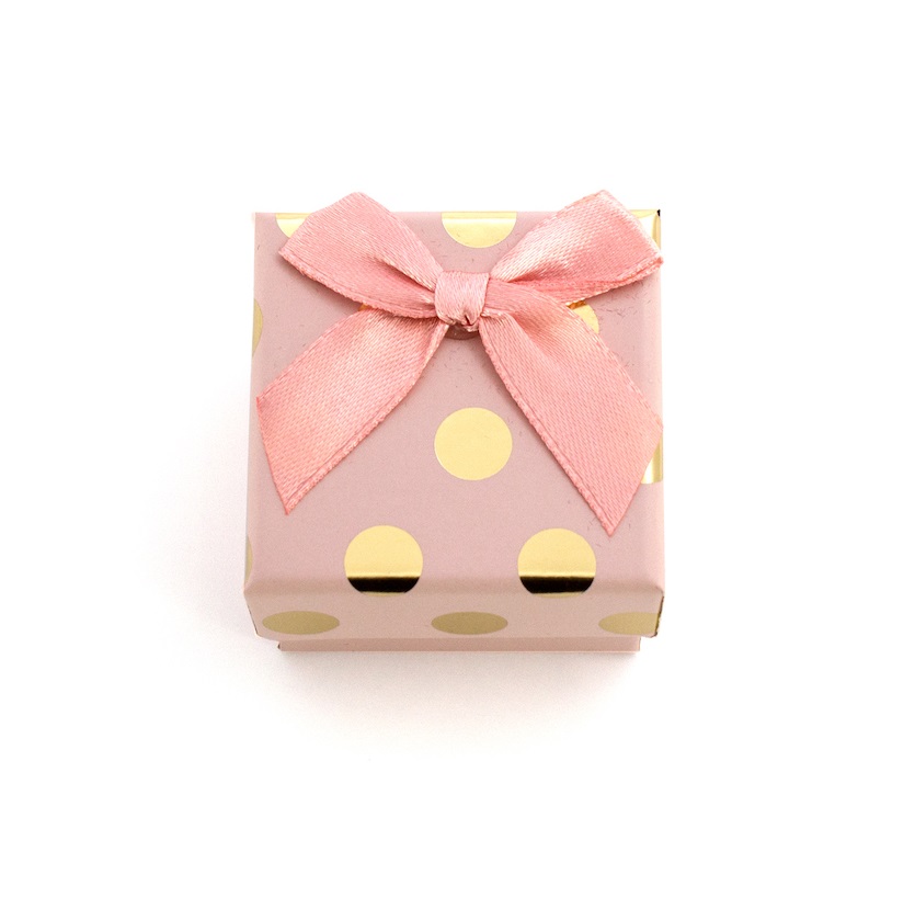 Beneto Růžová dárková krabička se zlatými puntíky KP7-5 - Dárkové krabičky na šperky Krabičky na šperky Krabičky na šperky - malé