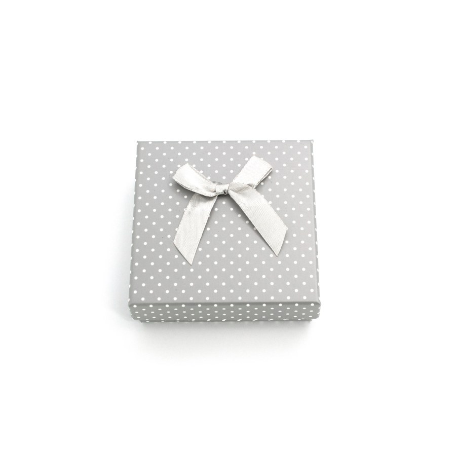 Beneto Exclusive Šeda dárková krabička s puntíky KP4-9 - Dárkové krabičky na šperky Krabičky na šperky Krabičky na šperky - velké