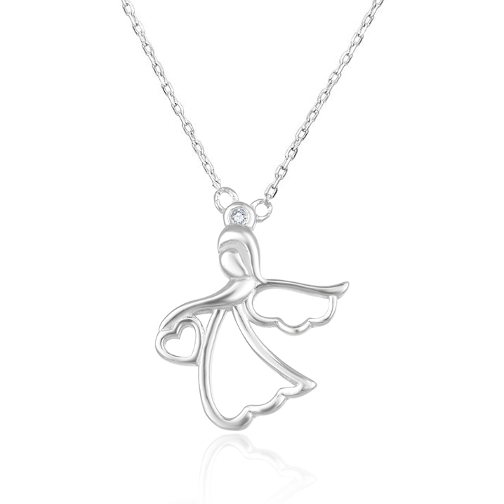 Beneto Stříbrný náhrdelník s andělíčkem AGS1326/47 - Náhrdelníky
