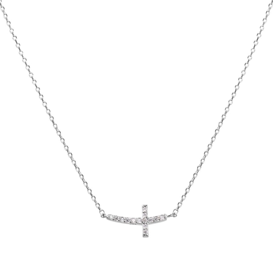 Beneto Stříbrný náhrdelník s křížkem AGS546/47