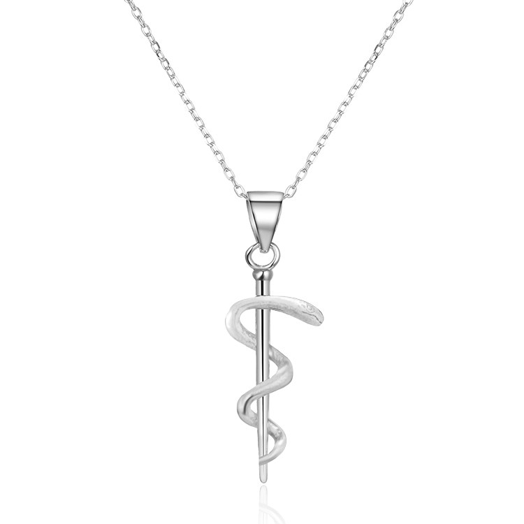 Beneto Stříbrný náhrdelník s přívěskem Aeskulapova hůl AGS1152/47 (řetízek, přívěsek) - Náhrdelníky
