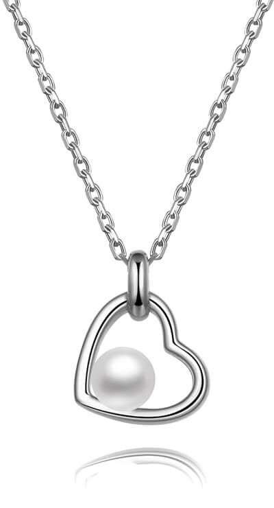 Beneto Stříbrný náhrdelník s říční perlou AGS1230/47P - Náhrdelníky