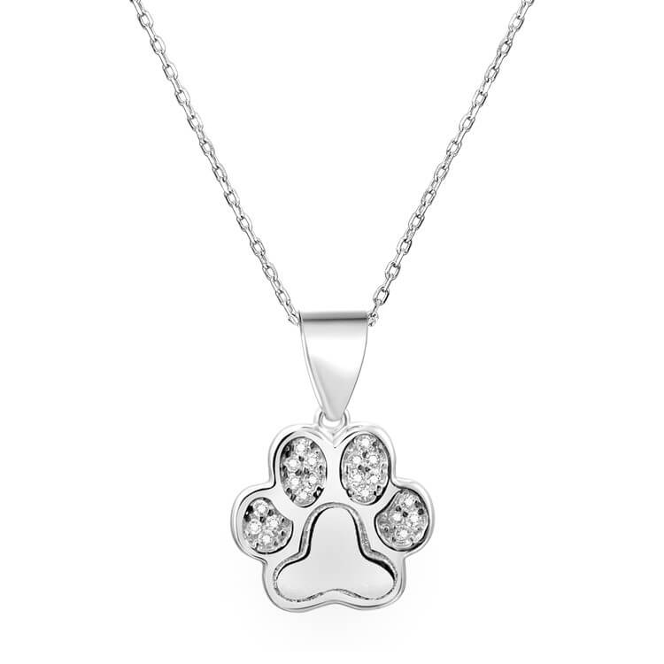Beneto Stříbrný náhrdelník s tlapkou AGS527/47 (řetízek, přívěsek) - Náhrdelníky