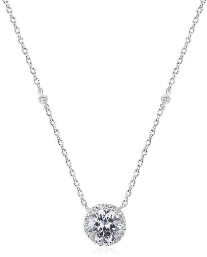 Beneto Stříbrný náhrdelník s třpytivým přívěskem AGS777/48 - Náhrdelníky