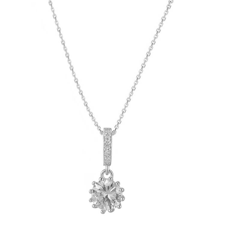 Beneto Stříbrný náhrdelník se zirkony AGS1142/47 (řetízek, přívěsek) - Náhrdelníky