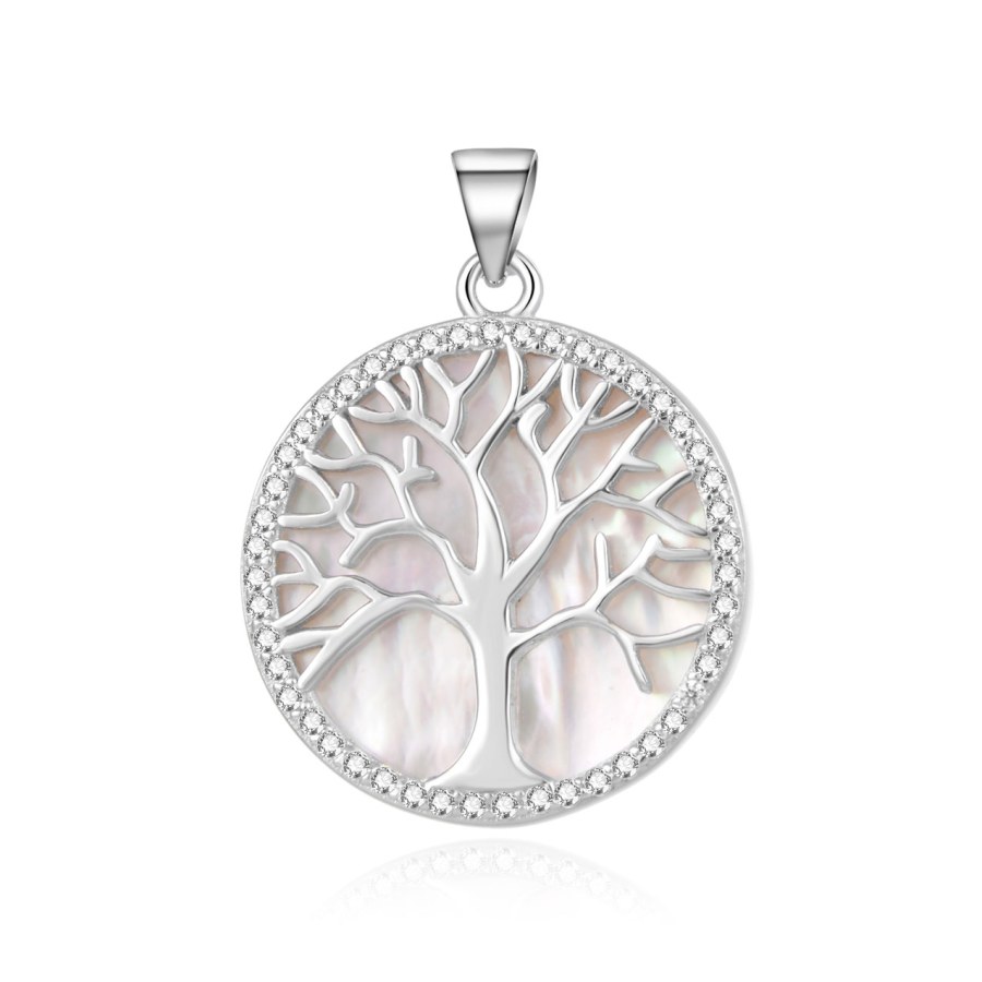 Beneto Stříbrný přívěsek s perletí Strom života TAGH175 - Přívěsky a korálky