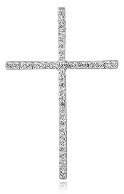 Beneto Stříbrný přívěsek se zirkony Křížek AGH590 - Přívěsky a korálky
