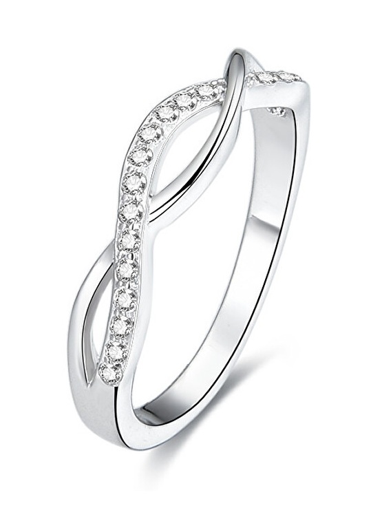 Beneto Stříbrný prsten s&nbsp;krystaly AGG190 60 mm - Prsteny Prsteny s&nbsp;kamínkem