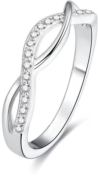 Beneto Stříbrný prsten s krystaly AGG190 54 mm - Prsteny Prsteny s kamínkem