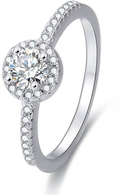 Beneto Stříbrný prsten s krystaly AGG194 50 mm