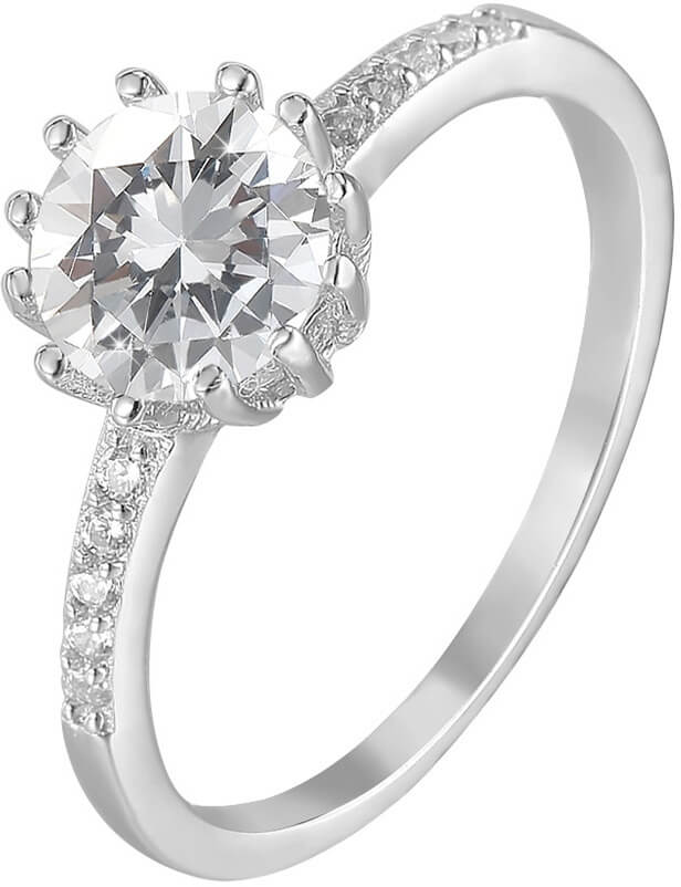 Beneto Stříbrný prsten s krystaly AGG206 60 mm - Prsteny Prsteny s kamínkem