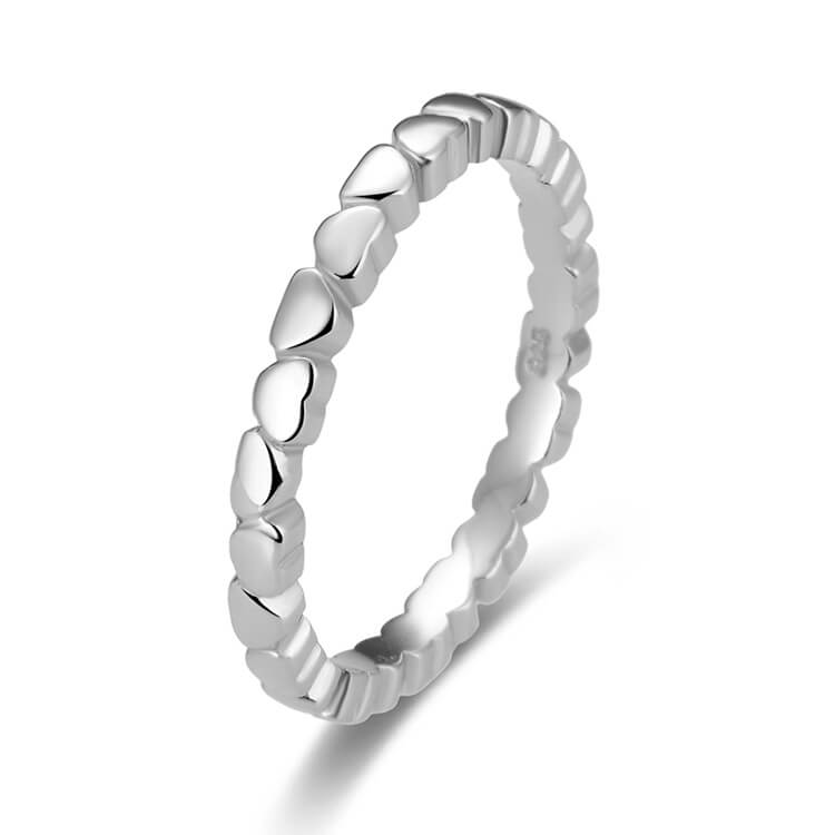 Beneto Stříbrný prsten se srdíčky AGG344 56 mm - Prsteny Prsteny bez kamínku