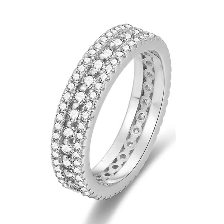 Beneto Stříbrný prsten se zirkony AGG325 60 mm - Prsteny Prsteny s kamínkem