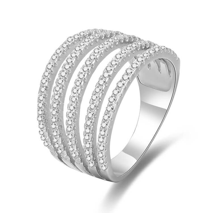 Beneto Stříbrný prsten se zirkony AGG346 52 mm - Prsteny Prsteny s kamínkem