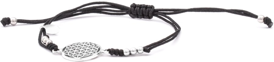 Beneto Stylový černý šňůrkový kabala náramek Mandala AGB560 - Náramky Kabala náramky
