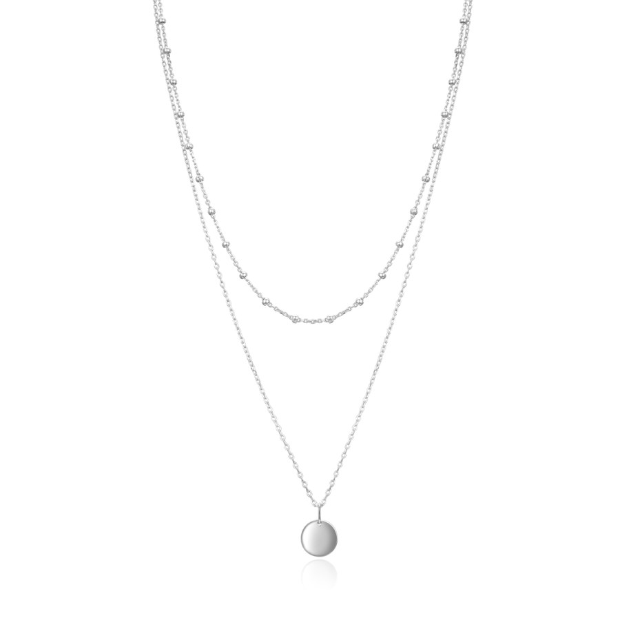 Beneto Stylový dvojitý stříbrný náhrdelník AGS1518/55