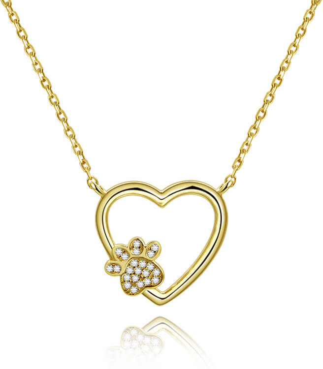 Beneto Zlatý náhrdelník Láska k mazlíčkovi AGS702/48-GOLD - Náhrdelníky