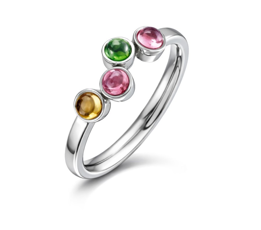 Boccia Titanium Krásný titanový prsten s turmalíny 0152-01 59 mm